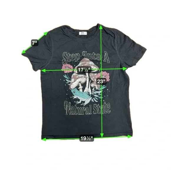 Natural State Mushroom Frog Graphic Tee – Size M Goblincore / Forestcore style - Picture 3 of 4